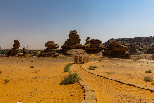 Saudi-Arabien, Provinz Hail, Jubbah, Sandsteinaufschlüsse von Jebel Umm Sanman - RUNF04829