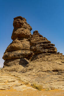 Saudi-Arabien, Provinz Hail, Jubbah, Sandsteinfelsformation in Jebel Umm Sanman - RUNF04831