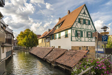 Germany, Bavaria, Forchheim, Historic fish farm along Alte Kanal - TAMF03825