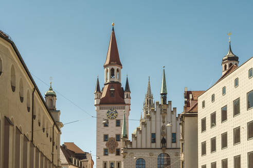 Germany, Munich, Clock tower of Old Town Hall - TAMF03883