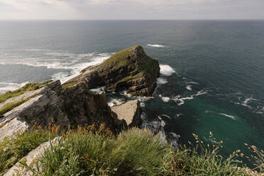 Rock formations by sea seen from cliff - MMPF00620