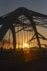 Netherlands, North Holland, Amsterdam, Enneus Heerma Bridge at sunset - FDF00364