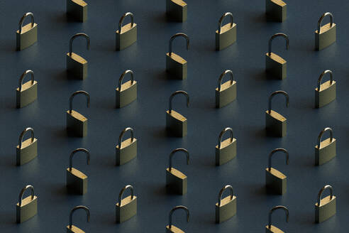 Dreidimensionales Muster aus Reihen von Vorhängeschlössern - GCAF00266