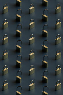 Dreidimensionales Muster aus Reihen von Vorhängeschlössern - GCAF00267