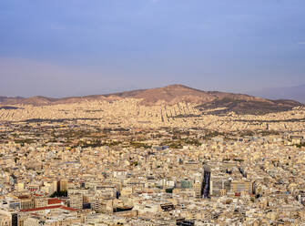Blick vom Berg Lycabettus bei Sonnenaufgang, Athen, Attika, Griechenland, Europa - RHPLF23453