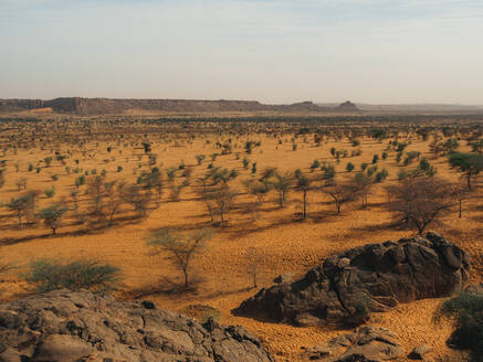 Eine Reihe von Felsformationen zwischen Kiffa und Ayoun, Mauretanien, Wüste Sahara, Westafrika, Afrika - RHPLF23507