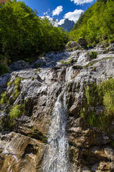 Cadini del Brenton waterfalls, Lago del Mis, Belluno, Veneto, Italy, Europe - RHPLF23525