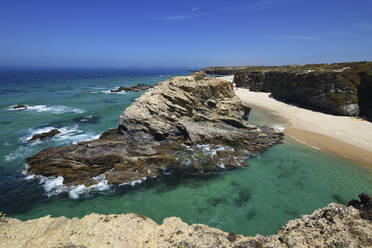 Sandy beach of Samouqueira, Vicentina coast, Porto Covo, Sines, Alentejo, Portugal, Europe - RHPLF23589