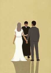 Priester bei der Hochzeit von Braut und Bräutigam - FSIF06247