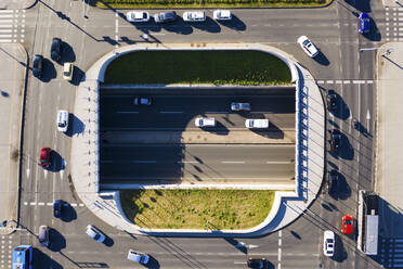 Aerial view of rush hour traffic at Zagreb roads, Croatia. - AAEF17143