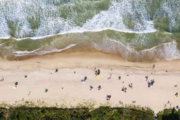 Aerial view of people enjoying at Brava beach, Santa Catarina, Brazil. - AAEF17162