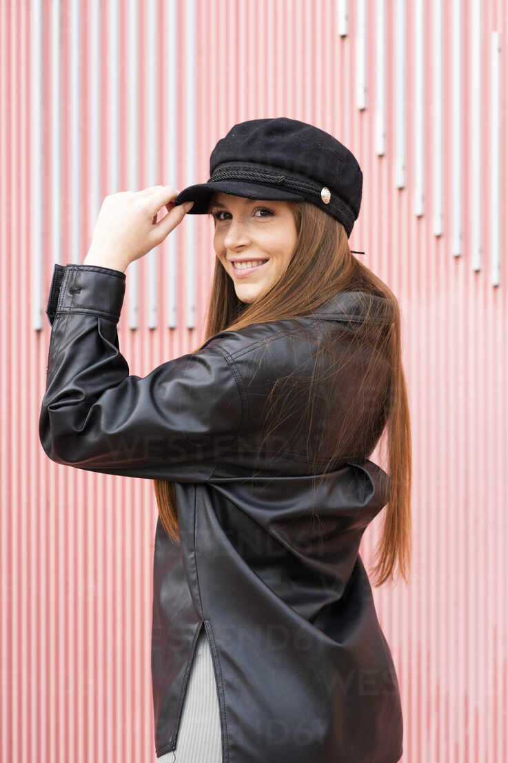 Brunette girl wearing leather jacket Stock Photo by ©VelesStudio 102267534