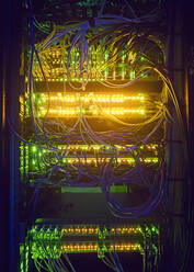 Beleuchtete Netzwerkkabel im Serverraum - TETF01912