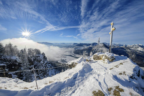 Austria, Tyrol, Summit cross on Kranzhorn mountain - ANSF00208