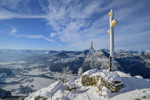 Austria, Tyrol, Summit cross on Kranzhorn mountain - ANSF00209