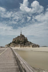 Mont Saint-Michel under cloudy sky, Normandy, France - CHPF00877