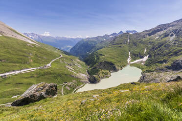 Österreich, Kärnten, Blick auf den Margaritzestausee entlang der Großglockner Hochalpenstraße - FOF13406