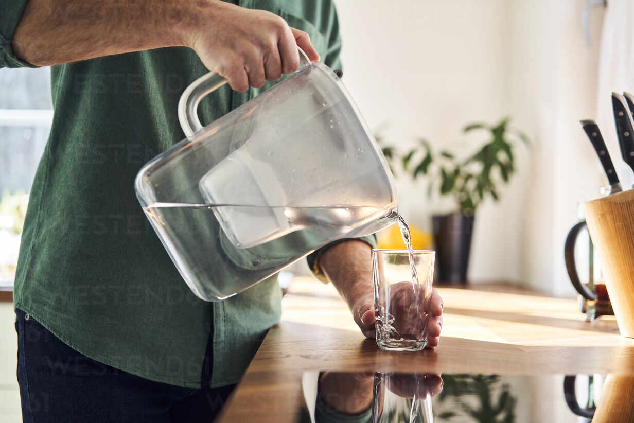 Glass Water Jug Stock Photo, Picture and Royalty Free Image. Image