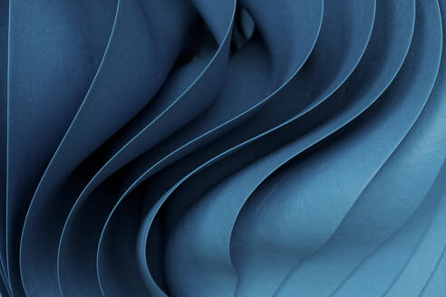 Three dimensional render of blue wavy pattern - GCAF00269