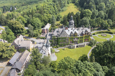 Germany, Hesse, Ramholz, Aerial view of Schloss Ramholz in summer - AMF09830