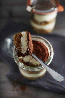 Spoon in jar of tiramisu - KSWF02306