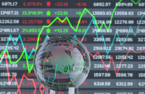 Reflection of graph and data on globe - ABRF01049