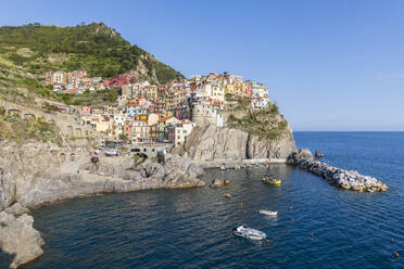 Italy, Liguria, Manarola, View of historic village along Cinque Terre - FOF13486