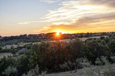 Italien, Latium, Ländliche Landschaft bei Sonnenuntergang - MAMF02586