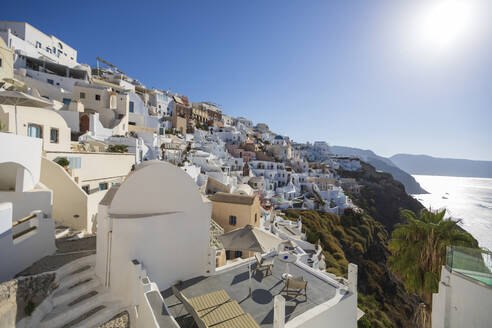 Whitewashed houses on hill under sky - AXHF00337