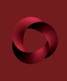 Abstract 3D shape against red background - DRBF00311