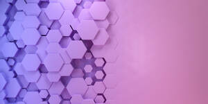 Dreidimensionales Rendering von violetten Sechsecken - MSMF00031