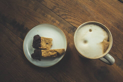 Mug of coffee and slices of pie - ANHF00227