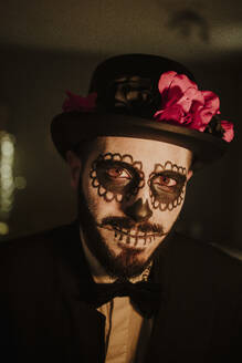 Young man wearing Day of the Dead costume - GMLF01369
