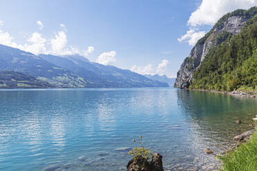 Schweiz, Kanton St. Gallen, Blick auf den Walensee - GWF07775