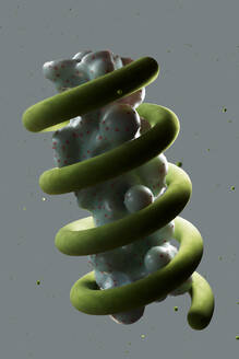 Three dimensional render of abstract object inside spiral - GCAF00273