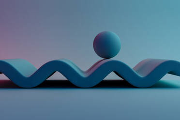 3D render of sphere on undulating surface - GCAF00290