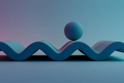 3D render of sphere on undulating surface - GCAF00290