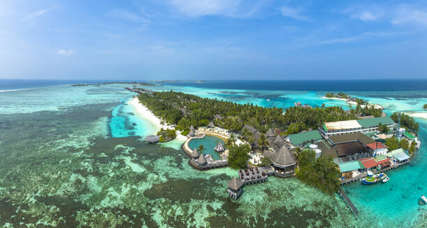 Aussicht auf die Insel Kuda Huraa im Male-Atoll auf den Malediven - AMF09888