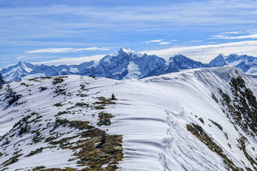 Austria, Tyrol, Snowcapped peak in Hundskehljoch pass - ANSF00344