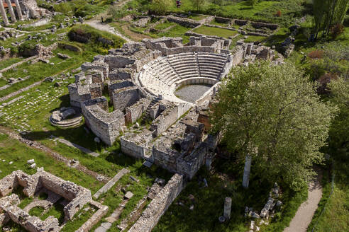 Luftaufnahme des griechischen Tempels von Aphrodisias, Aydin, Türkei. - AAEF17867