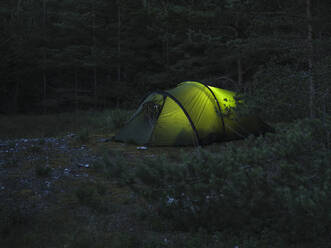 Licht im grünen Zelt bei Nacht - FOLF12206