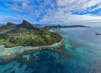 Aerial of Mangareva, Gambier archipelago, French Polynesia, South Pacific, Pacific - RHPLF24123