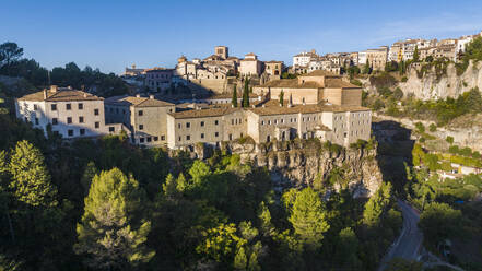 Aerial of Cuenca, UNESCO World Heritage Site, Castilla-La Mancha, Spain, Europe - RHPLF24142