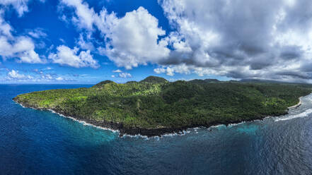 Aerial of the volcanic south coast, Taveuni, Fiji, South Pacific, Pacific - RHPLF24147