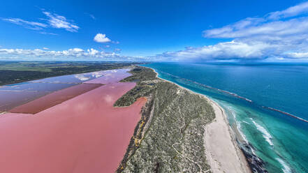 Luftaufnahme der rosafarbenen Hutt Lagoon, Westaustralien, Australien, Pazifik - RHPLF24150