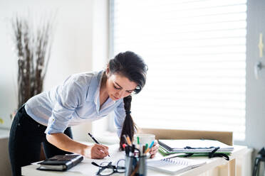 Porträt einer schönen Frau bei der Arbeit, Büro zu Hause. - HPIF25250