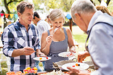 Familienfest im Hinterhof, große Gartenparty. - HPIF28060