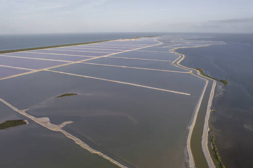 Aerial view of Salt lakes in Rio Lagartos natural park, Yucatan, Mexico. - AAEF18248