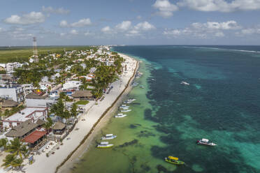 Aerial view of Puerto Morelos, Quintana Roo, Mexico. - AAEF18294