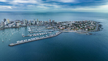 Aerial of Punta del Este, Uruguay, South America - RHPLF24234